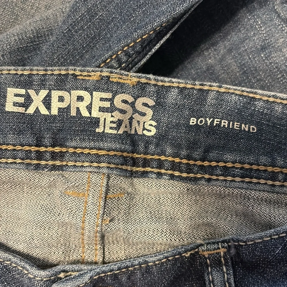 Express Mid Rise Distressed Boyfriend Jeans 6